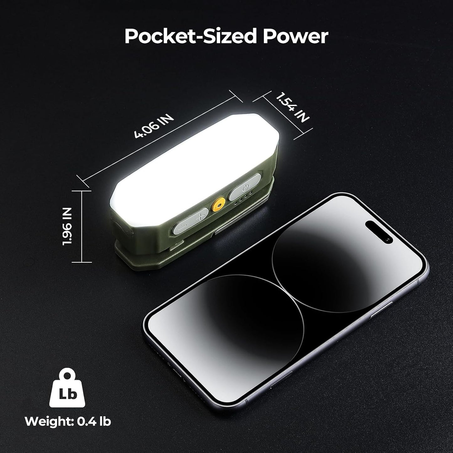 BougeRV Camping Light AL01, Movable Area Rechargeable Lantern Tent, Green | 380 Lumens, Up to 48H Runtime, Motion Sensor, 5 Brightness Levels, 4 Lighting Modes, IP65 Water Resistant, Camp Tent, Outdoor