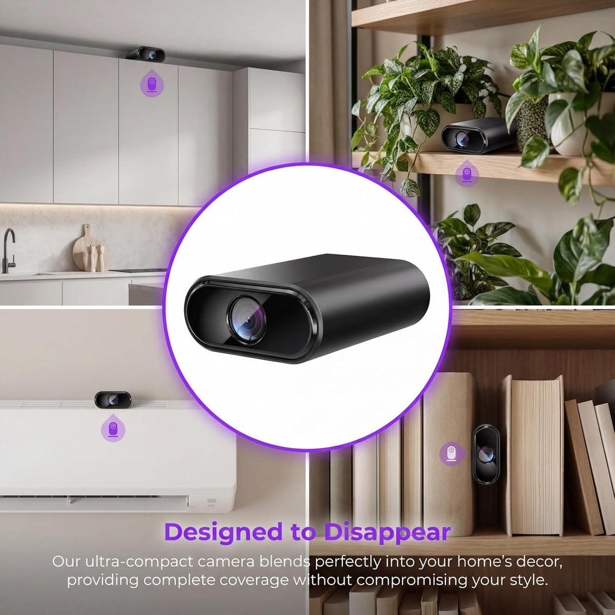 1080P Mini Hidden Camera Wireless, Indoor Security Camera with Motion Detection & Night Vision, App Control - Ideal Nanny Cam, Pet Monitor for Home Office