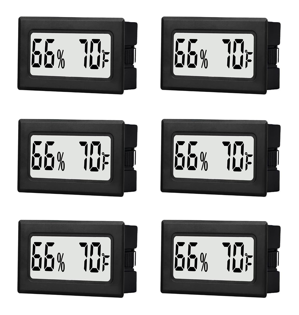 6 Pack Mini Small Digital Hygrometer Thermometer Indoor Temperature and Humidity Meter Gauge with Temp Humidity Sensor Monitor Fahrenheit (℉) for Jars,Home,Room
