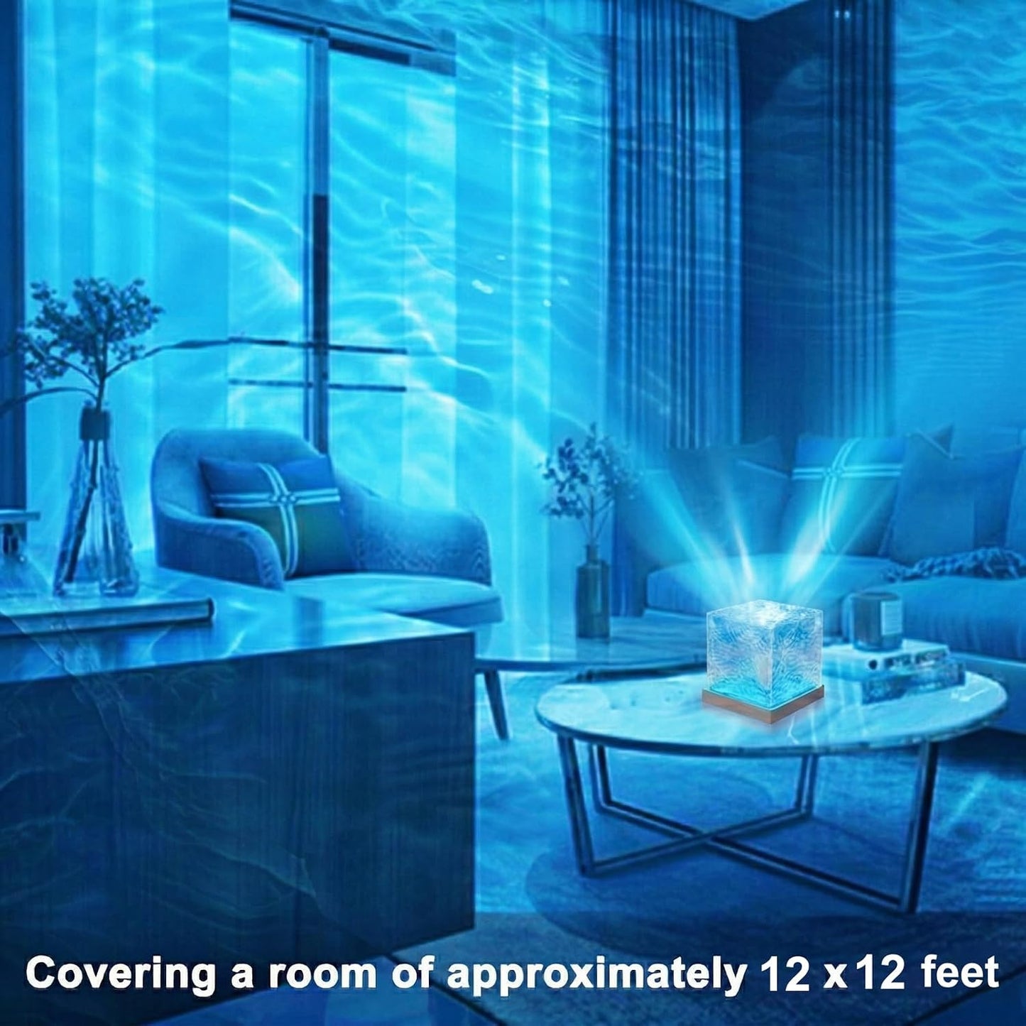 RICHMYC Ocean Wave Projector Light, 16 Colors Rotating Water Lamp, Remote | Beach Decor Sea Themed Gradual Northern Lights Projector for Office Bedroom Bathroom Bar Restaurant (Plug in 4.7in)