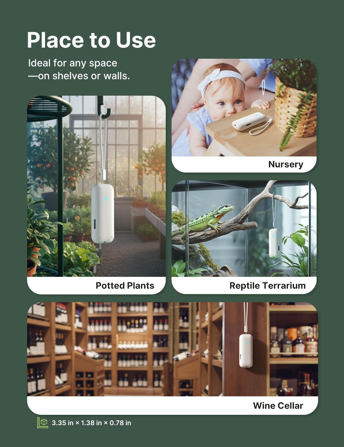 X-Sense Smart Wi-Fi Temperature and Humidity Monitor, Base Station Required | Humidity Monitor for House and Gardening, SBS50 Base Station Required for App Alerts, Trends, and Data Export at No Cost