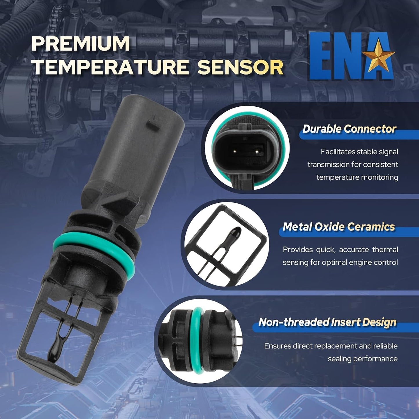 ENA Intake Air Temperature Sensor Compatible with Jeep Ram Dodge Chrysler Wrangler Grand Cherokee 1500 Classic ProMaster 2500 C/V Challenger 300 Pacifica 3.6L V6 2015 2016 2017 2018 Replaces AX241