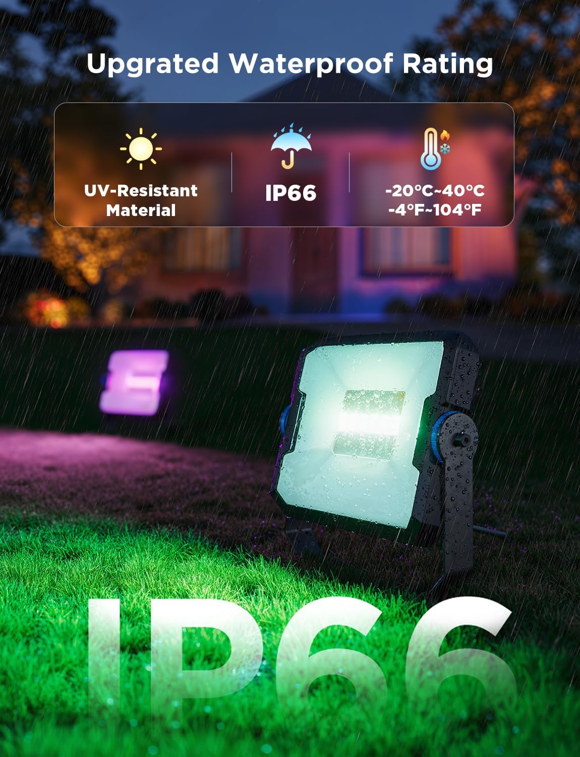 Govee Outdoor Flood Lights 2, RGBIC IP66, Wired 4 Pack | 50 Scene Modes,App Control,RGBIC Warm Cold White lights,Compatible with Alexa,Google Home,and Matter, Landscape Lighting