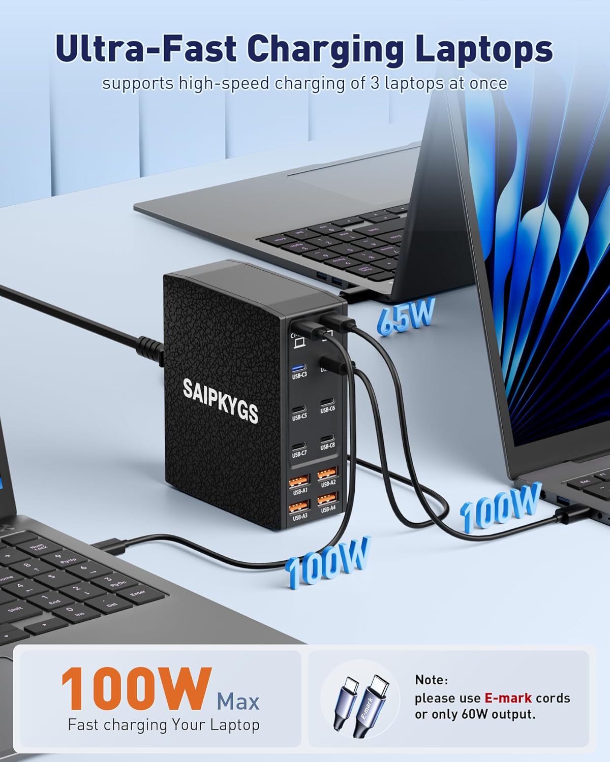USB Charging Station (1000W),12-Port USB C Charger Block with Dual 100W PD USB-C Fast Charging Station Hub for MacBook Pro/Air/All iPad Phone 17/16 15/14/13/Pro Max/Samsung Galaxy Note (Black)