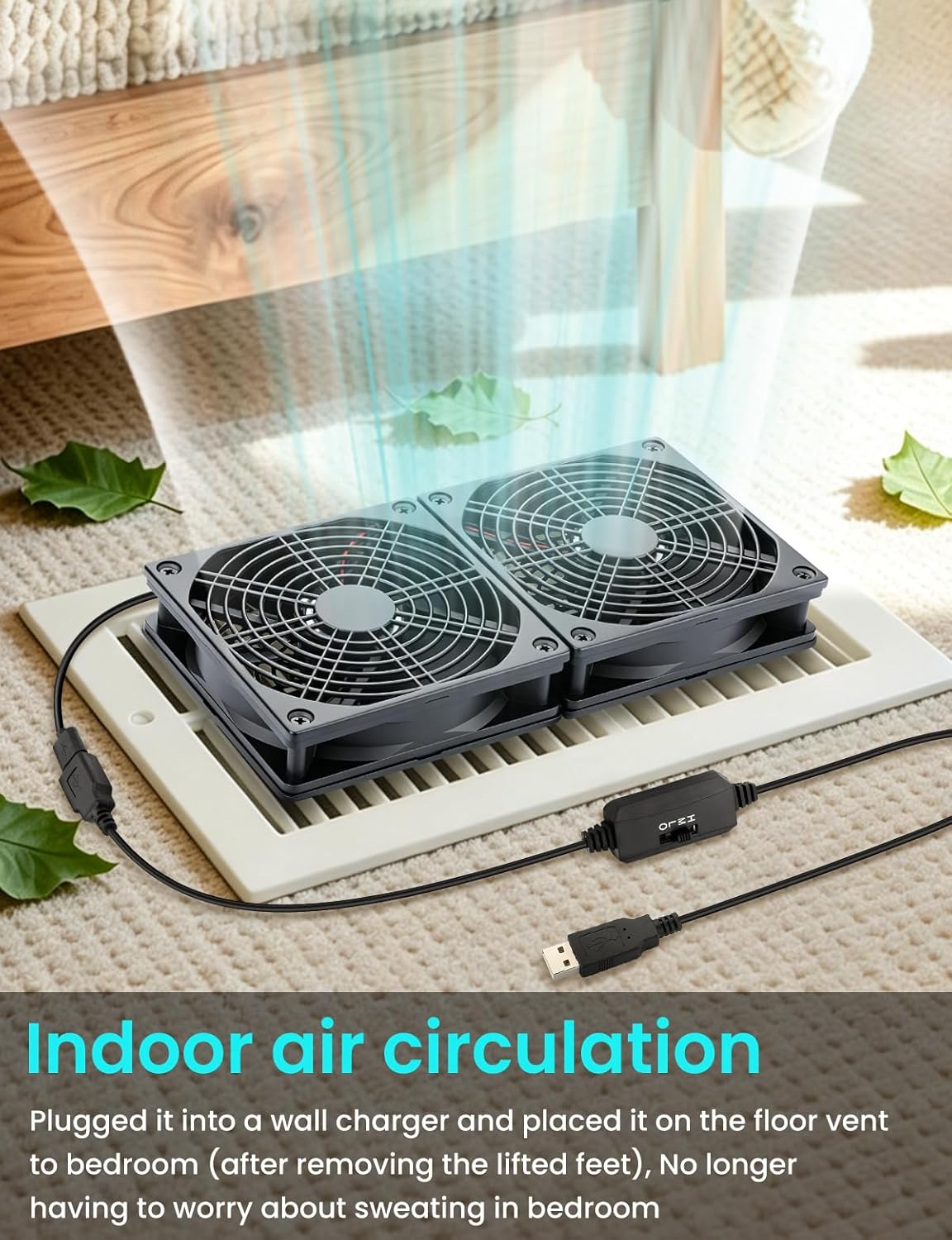 Wathai 240mm Router Cooling Fan for Computer Cooler Small Box 5V USB | USB Powered Multi Speed Electronics Cooling Pad, Modem Receiver TV Box Amplifier Receiver Stand, Small Computer Fans