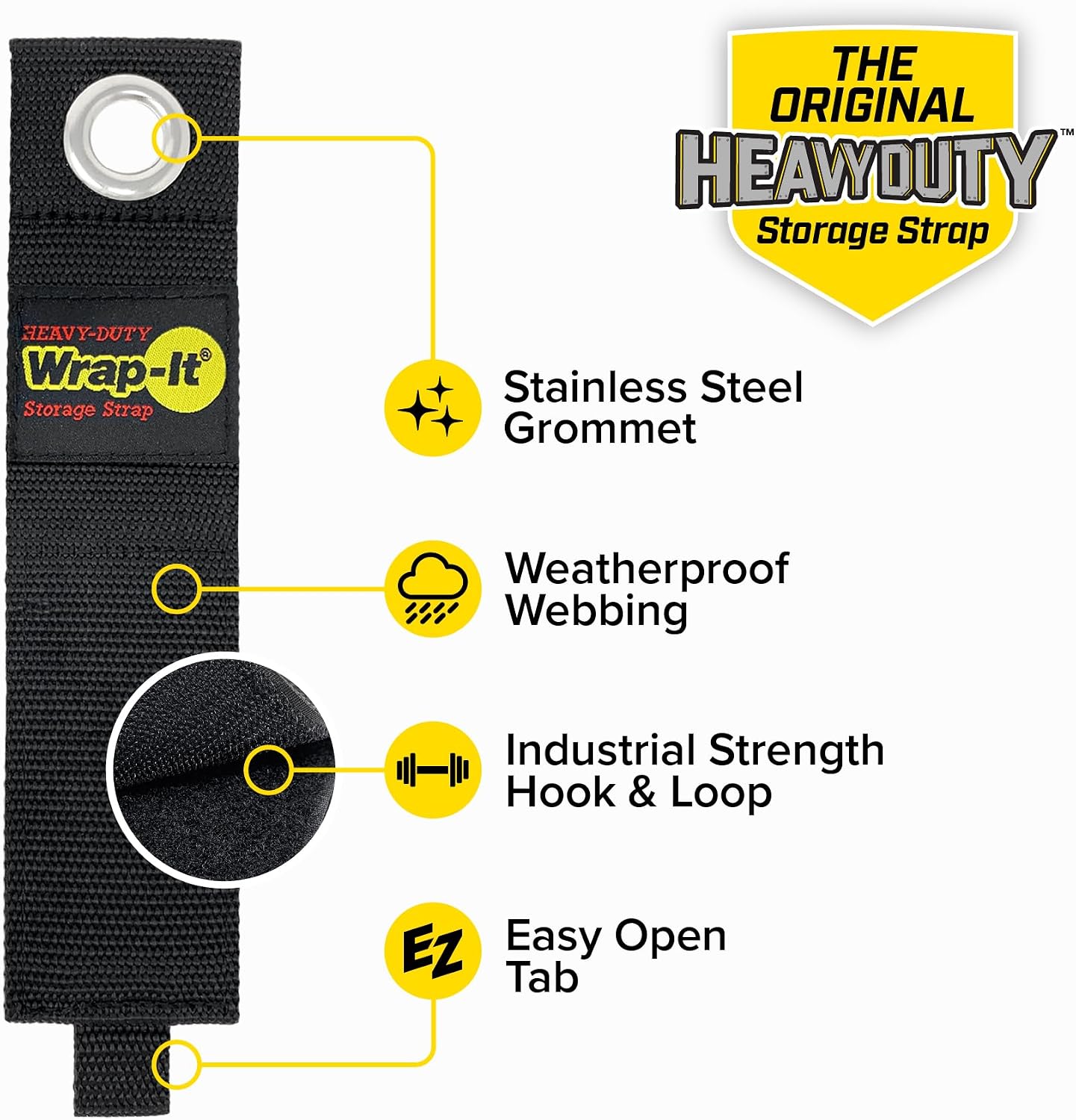 Heavy-Duty Wrap-It Storage Straps - Assorted 6-Pack | Garage Storage Extension Cord Organizer Cable Straps and Yard Cord Storage for Hose Organizer, Tools, RV Accessories