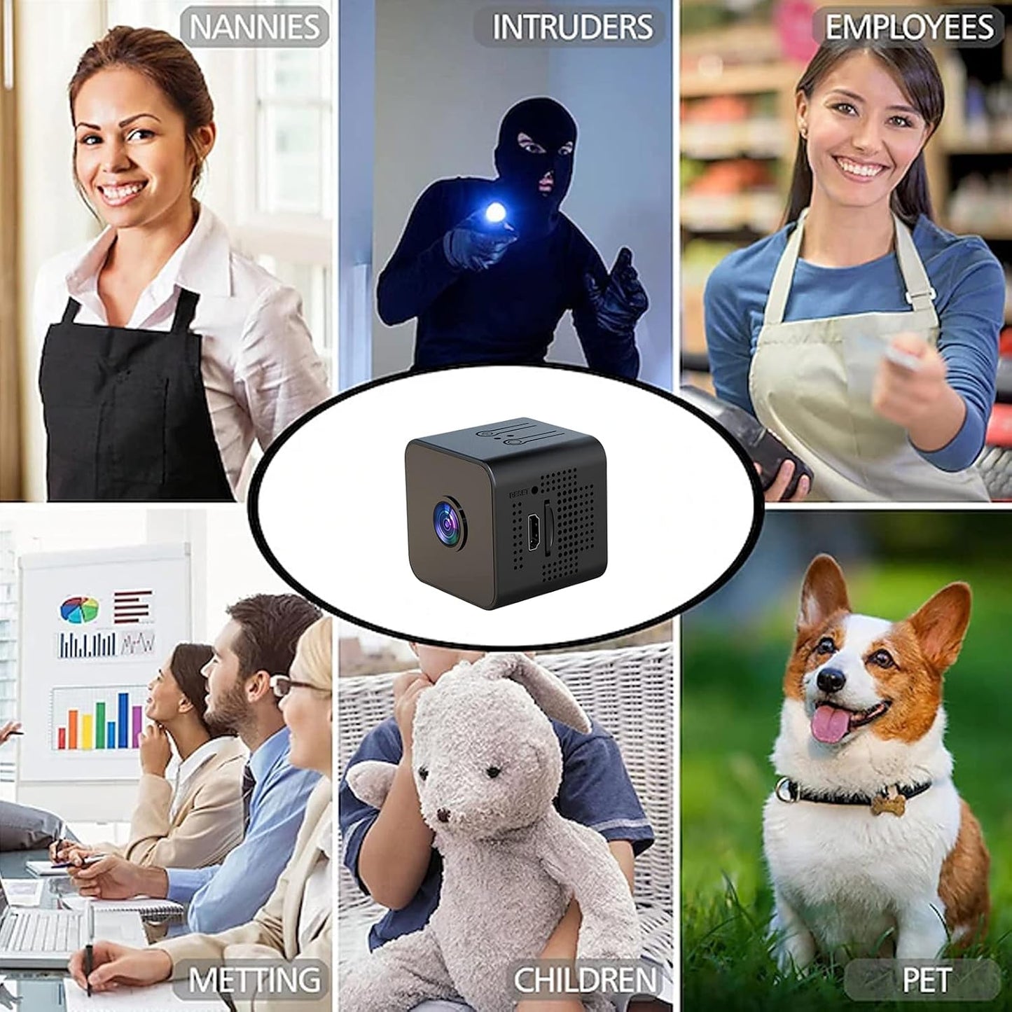 2K Security Cameras - Indoor Camer - Spy Cameras -Nanny Camera - WiFi Wireless Cam - HD Surveillance Cam - Home Camer for Pet/Baby - with Night Vision - -Motion Detection Surveillance Cameras