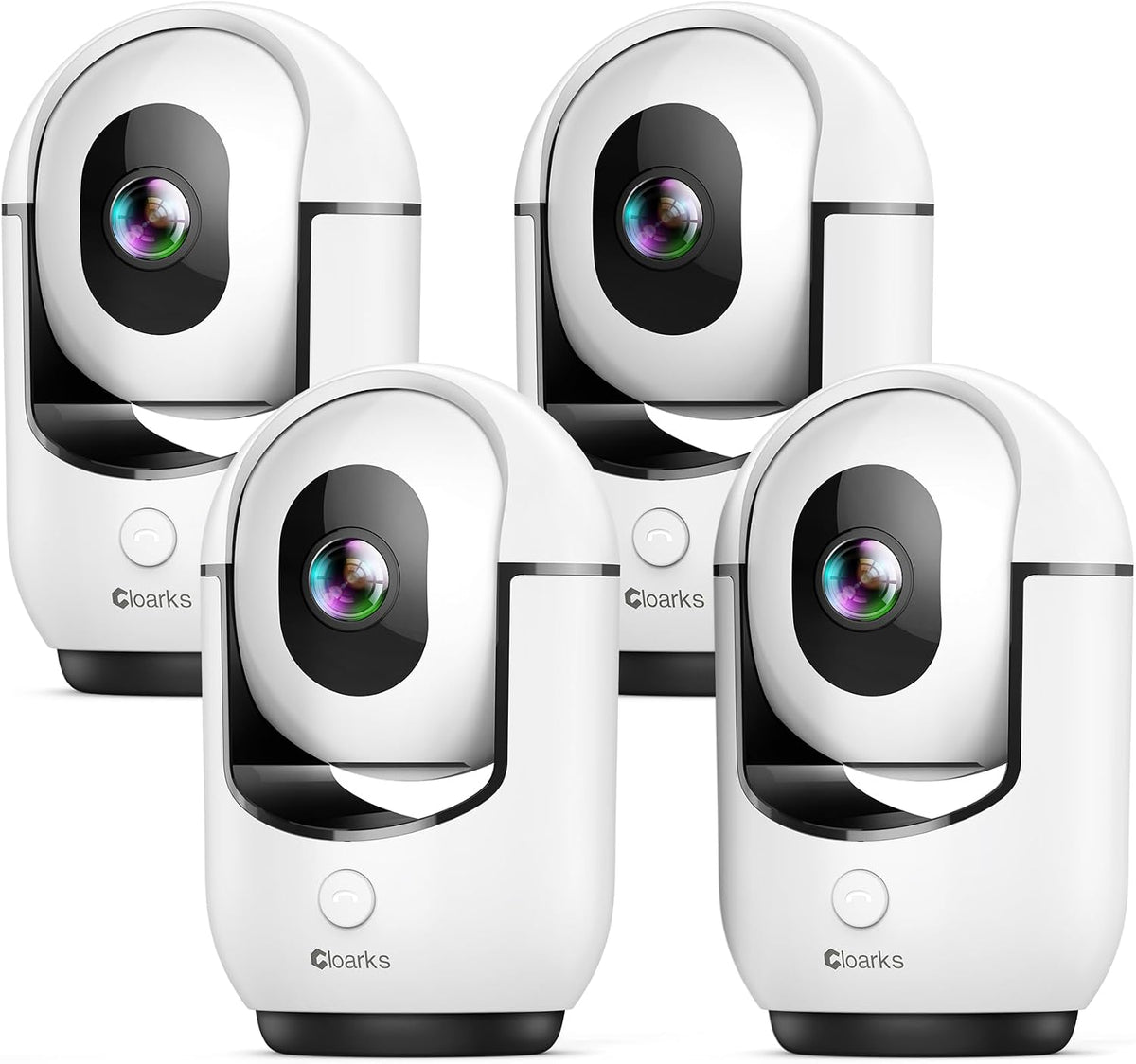 Cloarks 2K Pan/Tilt Security Camera, WiFi Indoor Cameras for Home Security with AI Motion Detection, Pet/Dog/Baby Camera with Phone App, 2-Way Audio, 24/7, Siren, TF/Cloud Storage, 4 Pack