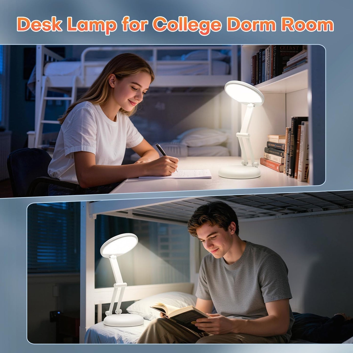 One Fire Rechargeable Table Lamp, 3600mAh Battery Operated lamp, Portable | Cordless, 10 Brightness, Small Size, Foldable Design, 6-288h Endurance, Touch Control, Reading, Travel,Office,Nail,Emergency