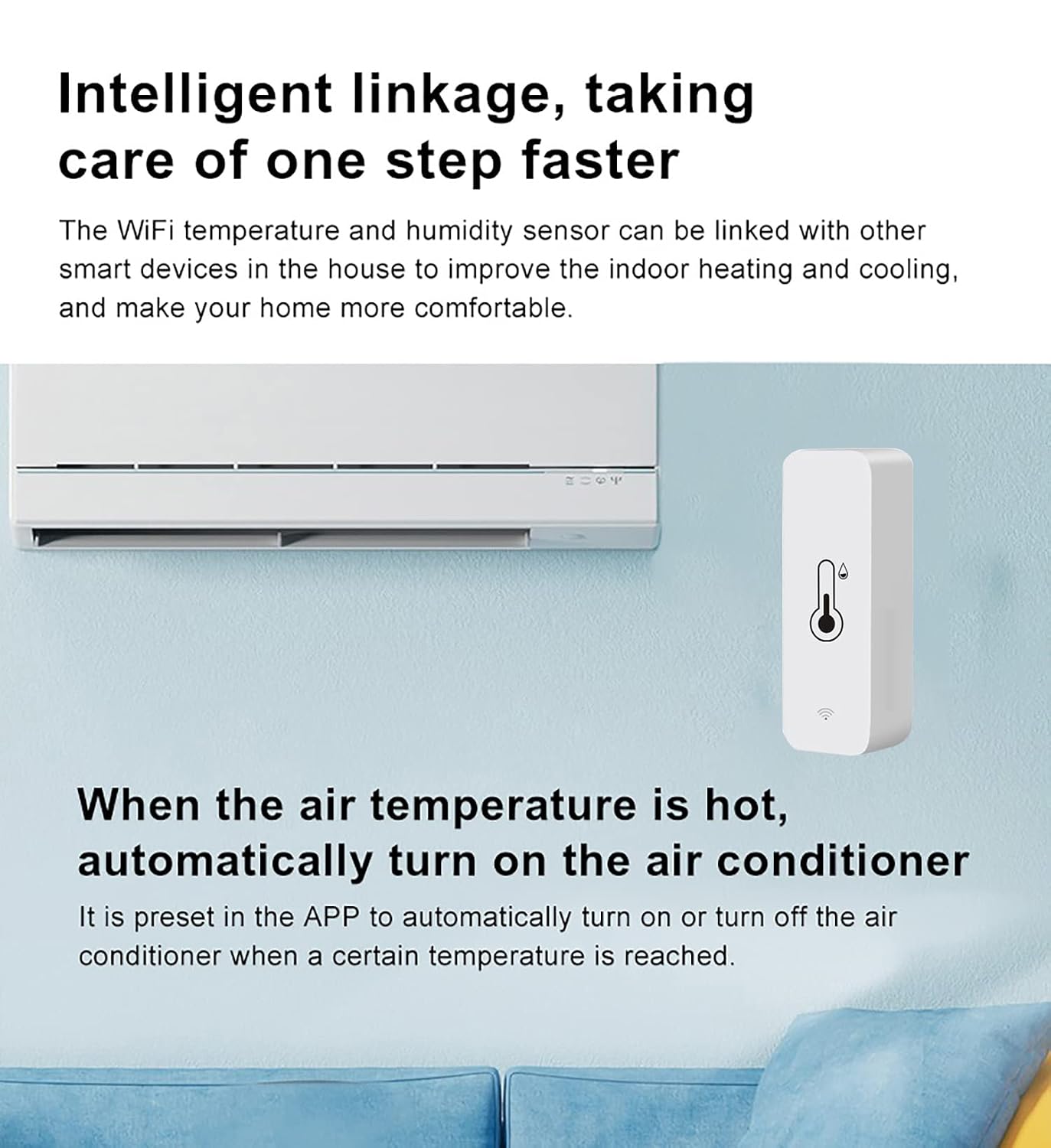 4-Pack WiFi Temperature Humidity Sensor: Wireless Temperature Humidity Monitor with App Alert, Free Data Storage Export, Smart Indoor Thermometer Hygrometer Compatible with Alexa Google Assistant