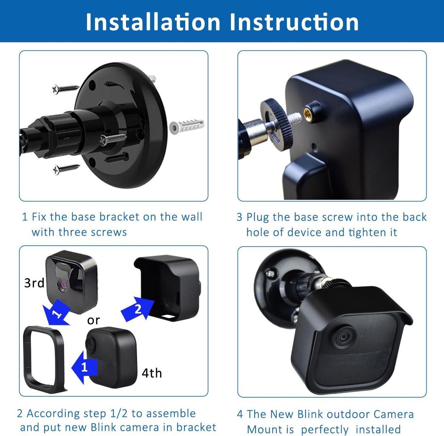 5PACK Blink Outdoor Camera Mount Bracket with Sync Module Core/XR Outlet Mount for Blink Outdoor 4th/3rd Camera (Camera Not Include)