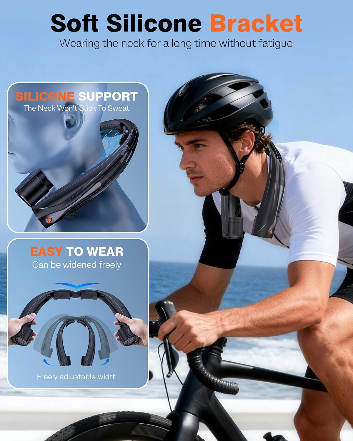 Portable Neck Fan, 6000mAh Personal Fan, 360° Cooling Rechargeable Wearable Fan, 6 Speeds Adjustable Hands-Free Fans for Travel, Outdoor, Office, Ideal Summer Gifts