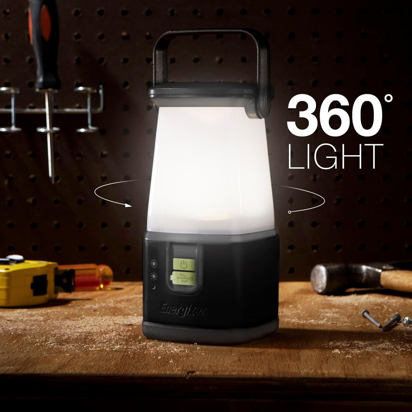 ENERGIZER WeatheReady LED Camping Lantern PRO-360, IPX4 Water Resistant Tent Light, Ultra Bright Battery Powered Lanterns for Camping, Outdoors, Emergency Power Outage