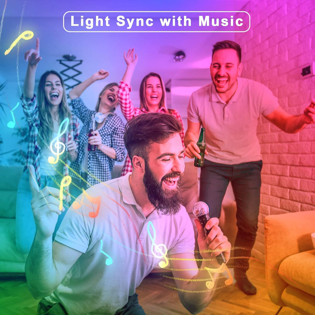 Tatazone RGBWW Bluetooth LED Strip Lights, 32.8ft Tunable White 3000K to 6500K+RGB Led Light Strips, Music Sync Color Changing Indoor LED Rope Lights with App and Remote for Kitchen, Bedroom, TV