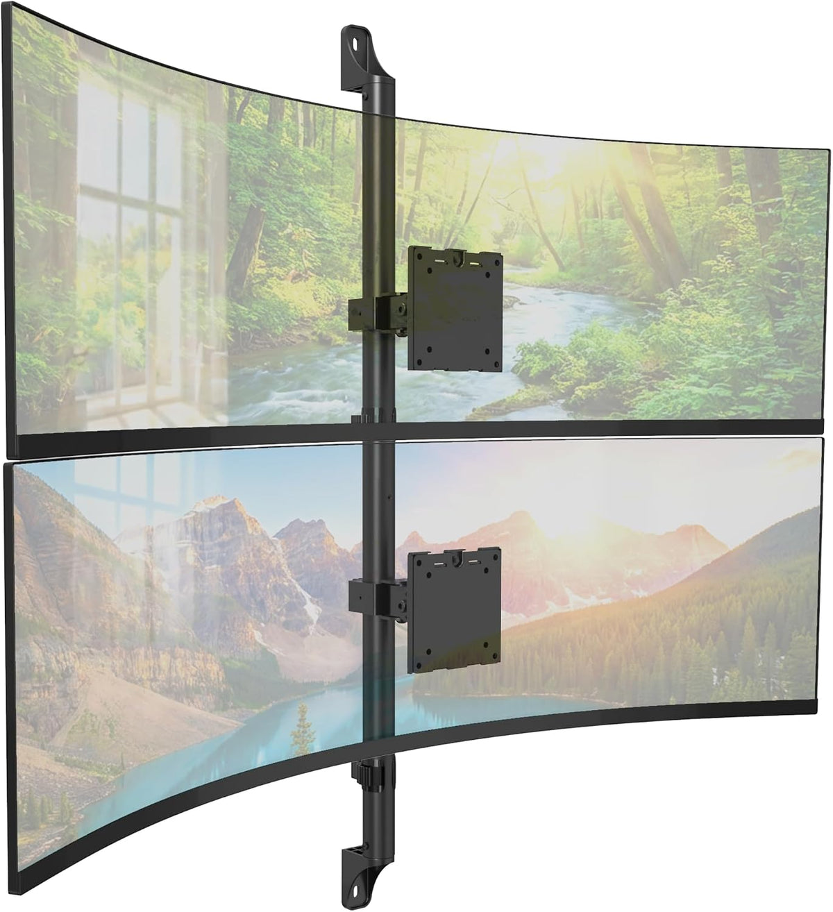 Mount-It! Dual Stacked Monitor Wall Mount, Heavy-Duty Steel, 17-49 in 44lb