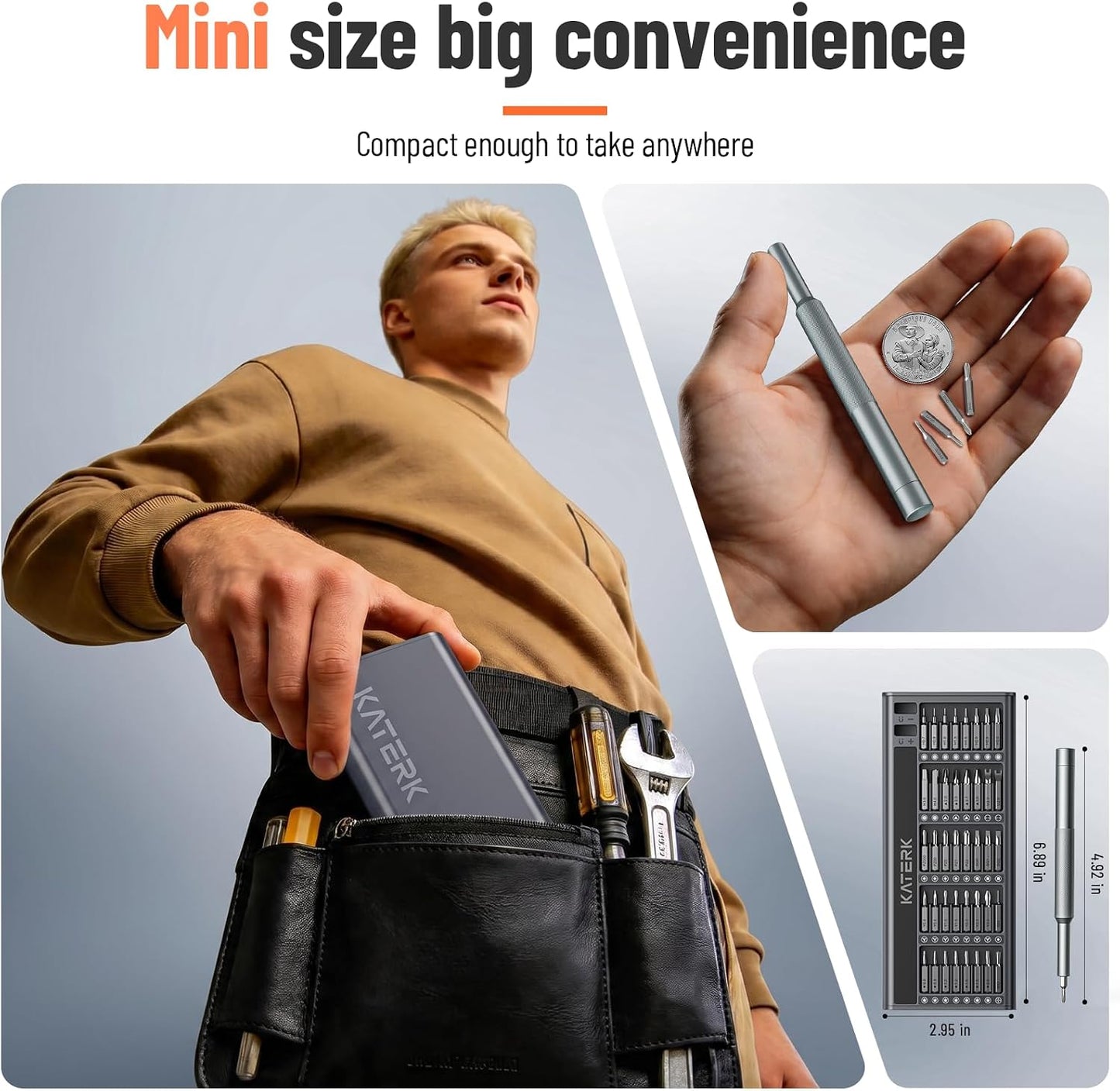 KATERK 80-in-1 Small Screwdriver Set Precision Mini Magnetic Repairs Tool | 78 Magnetic Bits, Resist Wear, Don't Strip Easily, Compact Organized Size, Repair Kit for Glasses, Laptop, iPhone, Watch