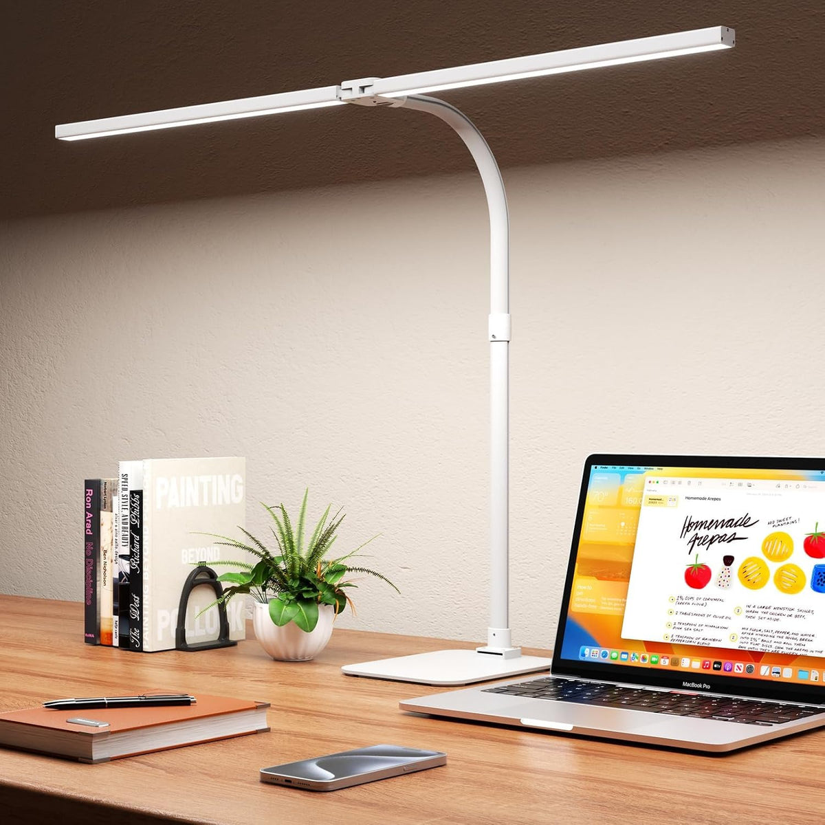 LED Desk Lamp Architect Task Light Dual Head Modern Flexible Gooseneck Tall