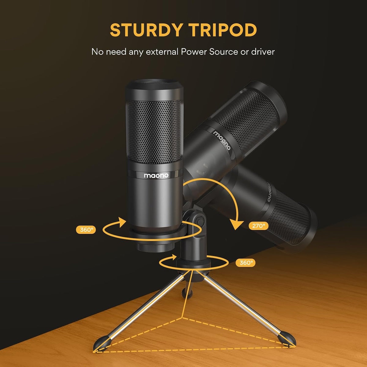 MAONO PM360TR Condenser Microphone, Cardioid 3.5mm XLR Recording Mic | podcasting, streaming, singing, vocal tracks, home studio sessions, cardioid pickup