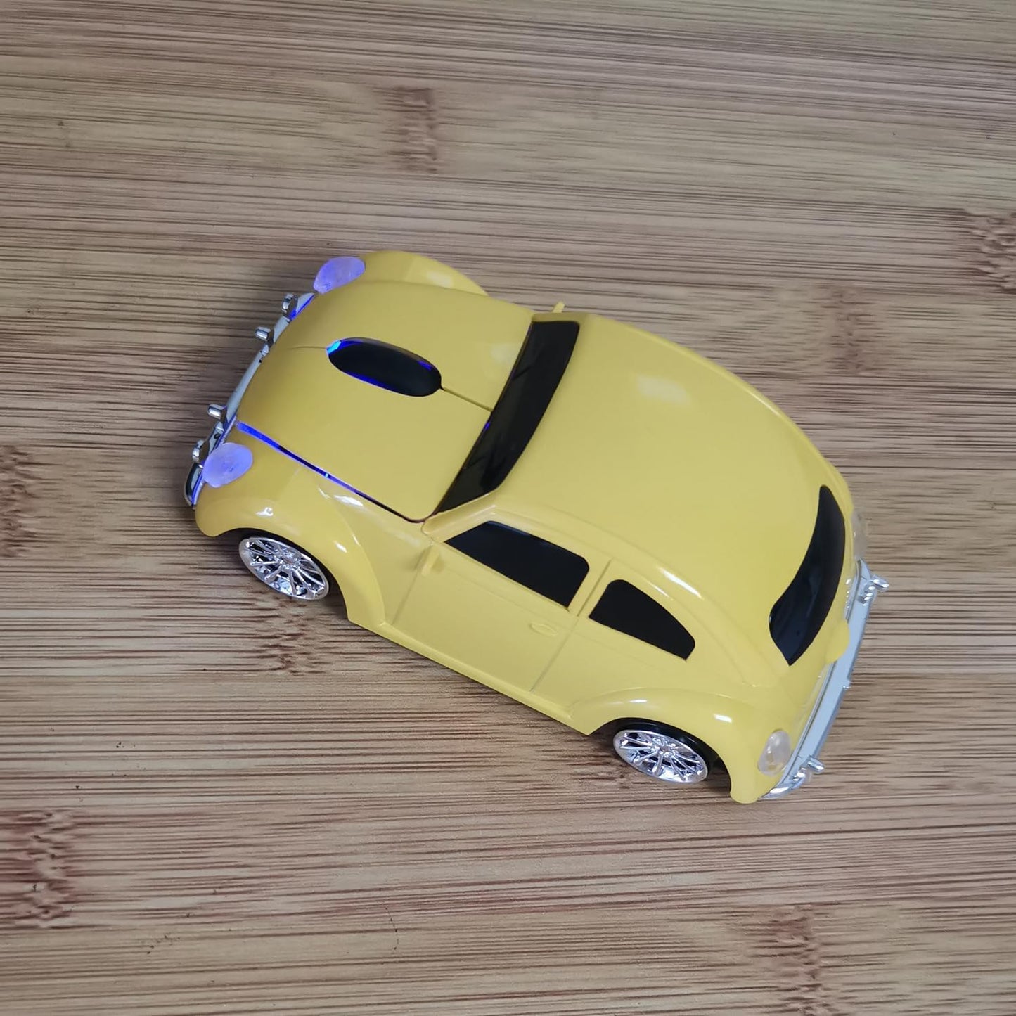 Car Mouse for Computer, Cool and Cute Car-Shaped Mouse, Wireless 2.4Ghz Optical Mice for Laptop PC Mac (Yellow)