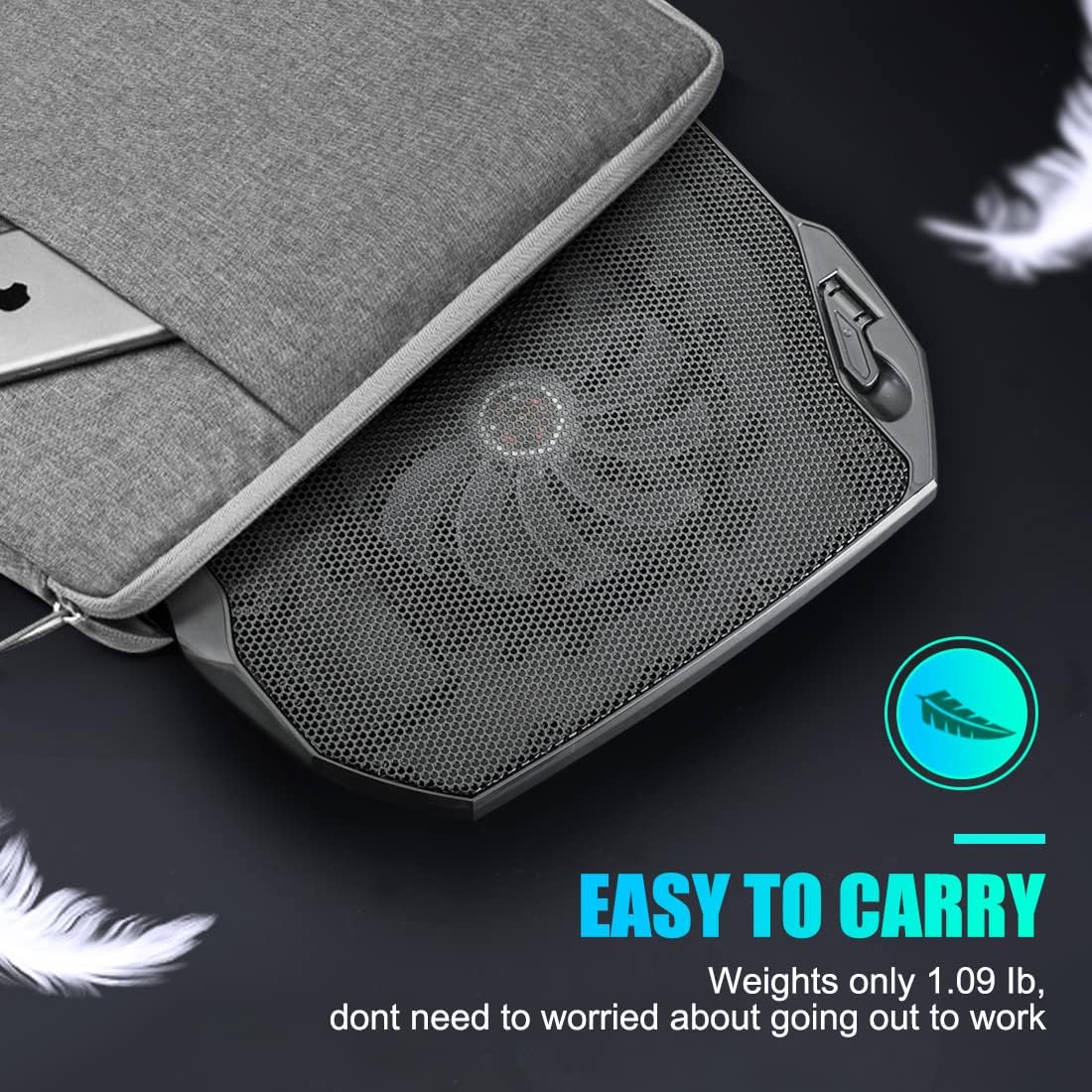 LIANGSTAR Laptop Cooling Pad, Gaming Laptop Cooler with 2 Quiet Big Fans, RGB 7 Color Light Change, Portable USB Laptop Stand 11 to 15.6 Inch, Slim and Easy Carry Working Study Outdoor Travel