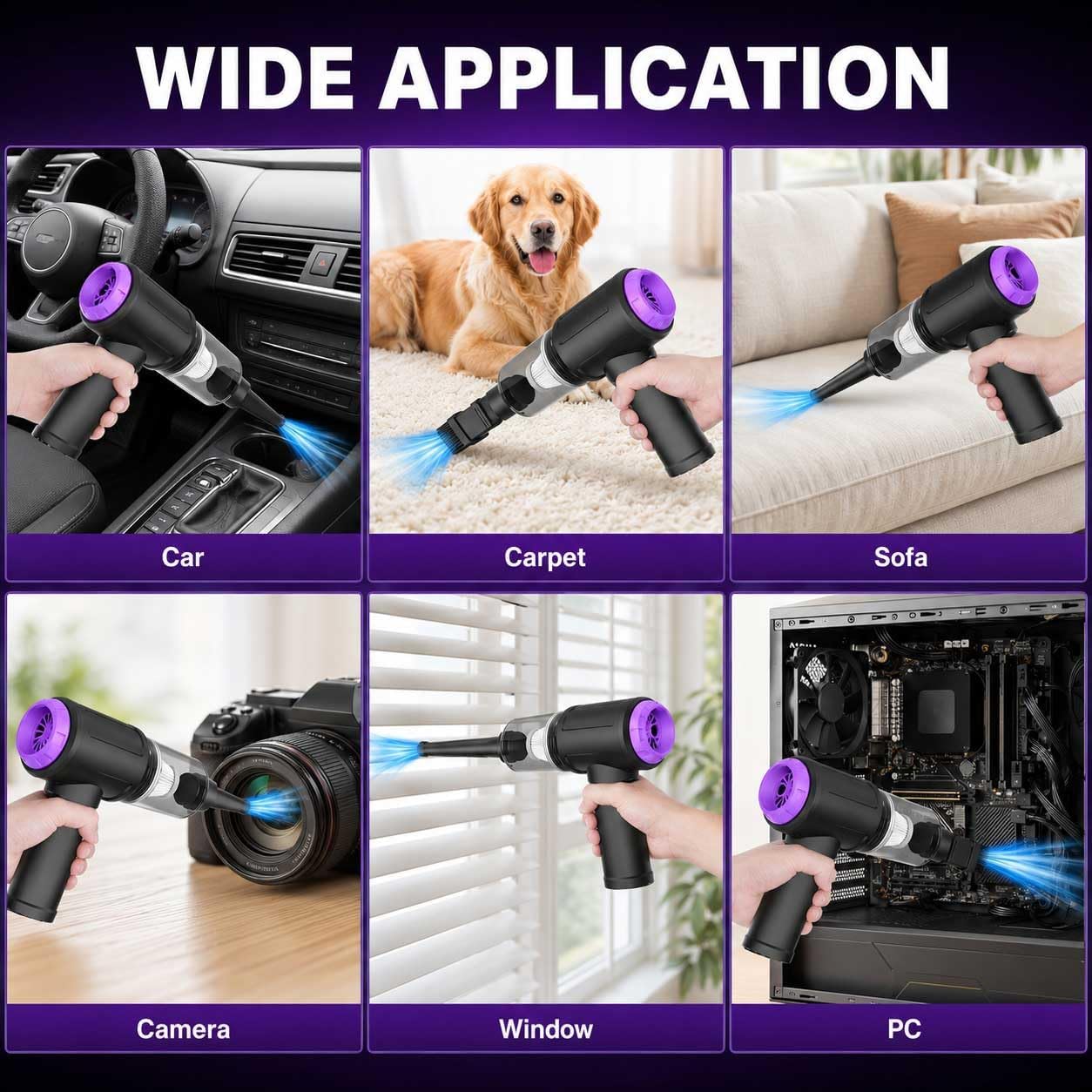 14.5KPA Computer Keyboard Vacuum Cleaner & 110000RPM Electric Air Duster 3-in-1, Replaces Canned Air, for PC Tower & Car Laptop Sewing Machine Portable Keyboard Vac USB Desk Crumbs Dust Cleaners