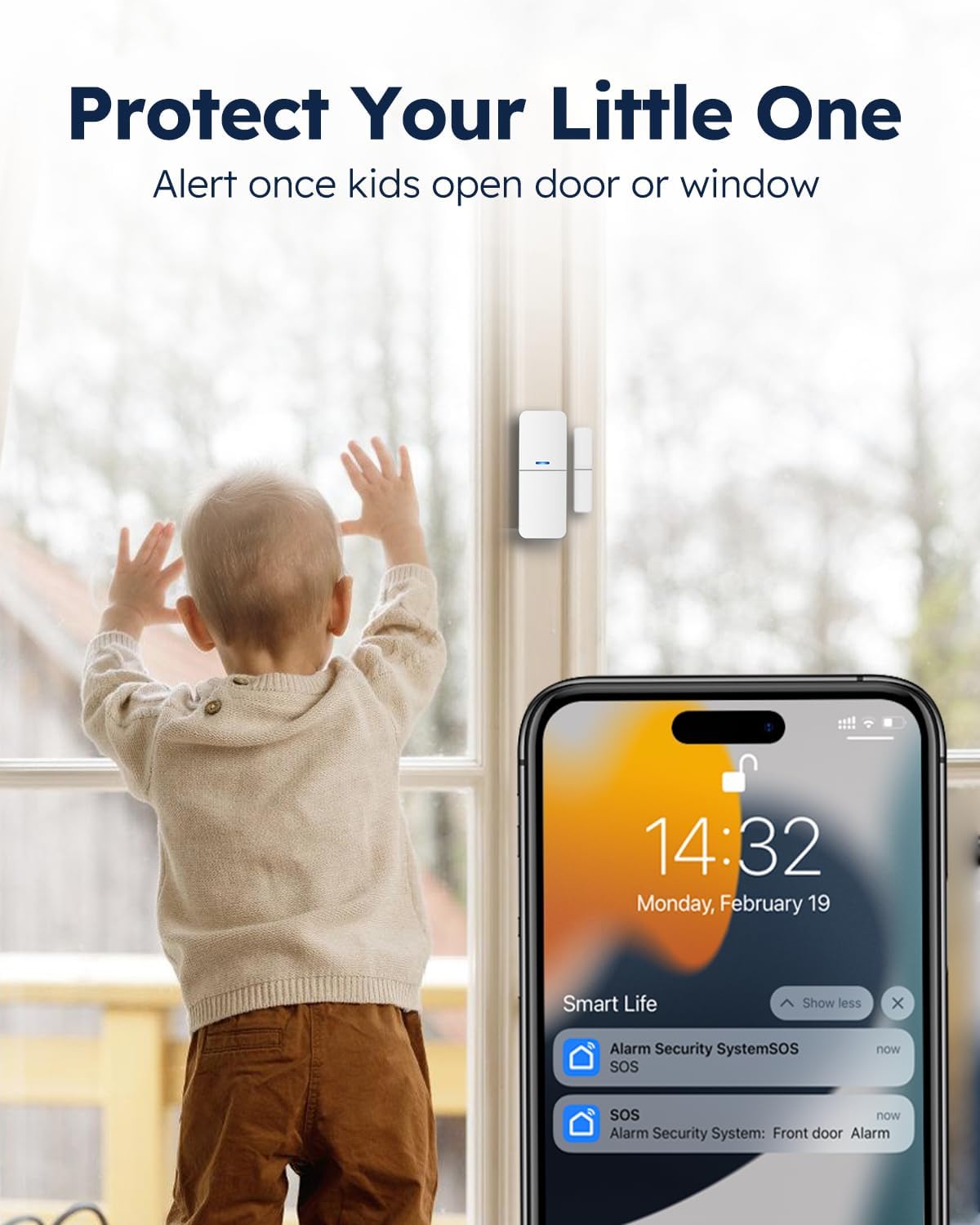 15-Piece WiFi Home Security System, DIY Wireless Alarm Kit, No Subscription | 120dB Loud Alarm, 8-Hour Backup Battery, Instant App Alerts, DIY Installation, No Monthly Fee, Expandable Home Protection