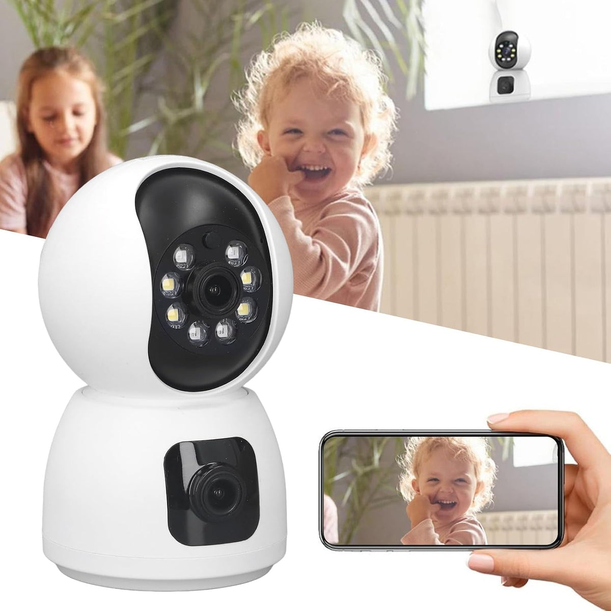 1080P HD Security Camera, Home Security Camera, 2MP Pixels with Two Way Talk and 360 Degree Pan Tilt Angle, Night Indoor Camera for