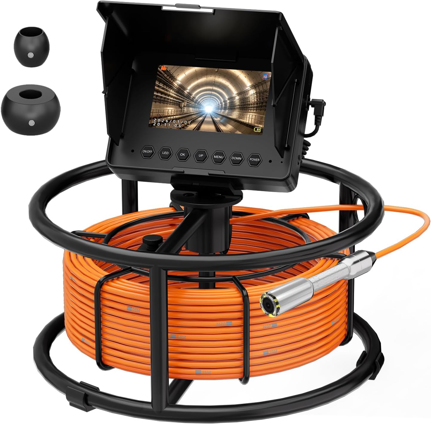 Sewer Camera 100 FT, 4.3" HD Screen, 23mm Industrial Endoscope with Light, Portable Drain Camera with 8500mAh Battery,Ideal for Plumbers and Homeowners(No DVR)
