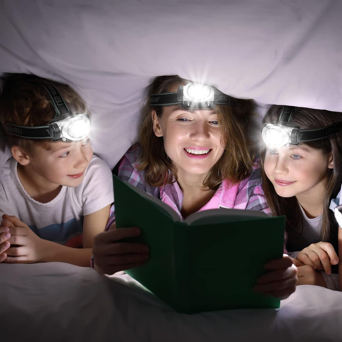 EverBrite 5 Pack LED Headlamp, Pivoting Head with Adjustable Headband | Batteries Included, 4 Lighting Modes, Pivoting Light Head, Adjustable Headband, Perfect for Camping, Running, Hiking