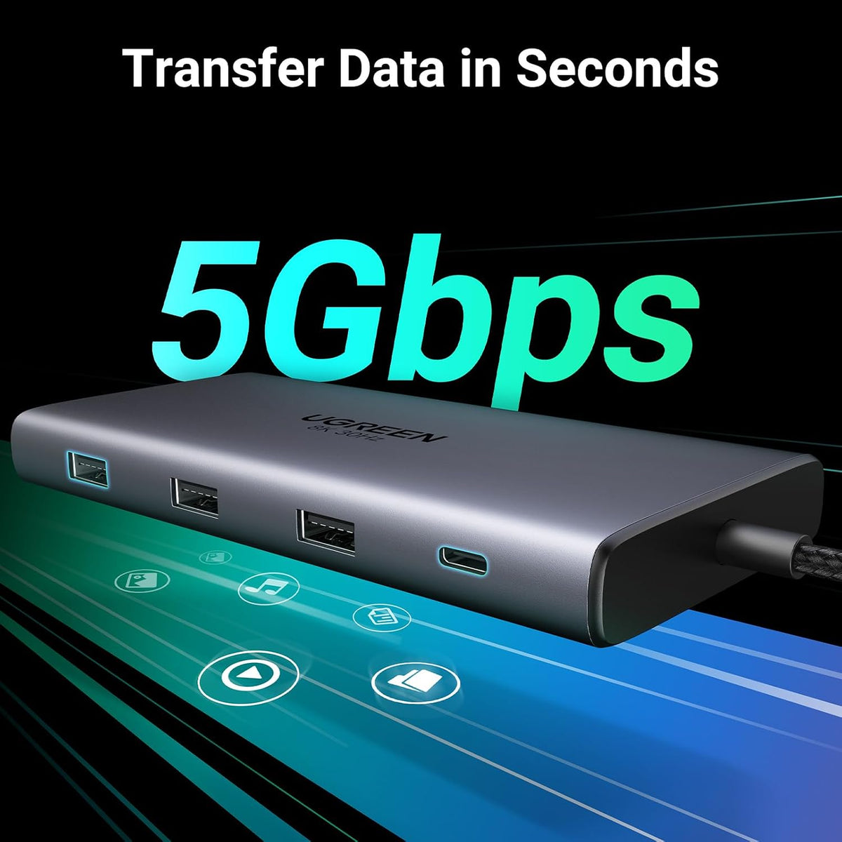 UGREEN USB C Docking Station Dual Monitor, 10-in-1 Laptop Dock with 2 HDMI | 2x HDMI, Single 8K, 100W PD, 1Gbps Ethernet, 4x 5Gbps USB-A/C Data, SD/TF, Revodok Pro Aluminum USB-C Dock for Dell/HP/Lenovo