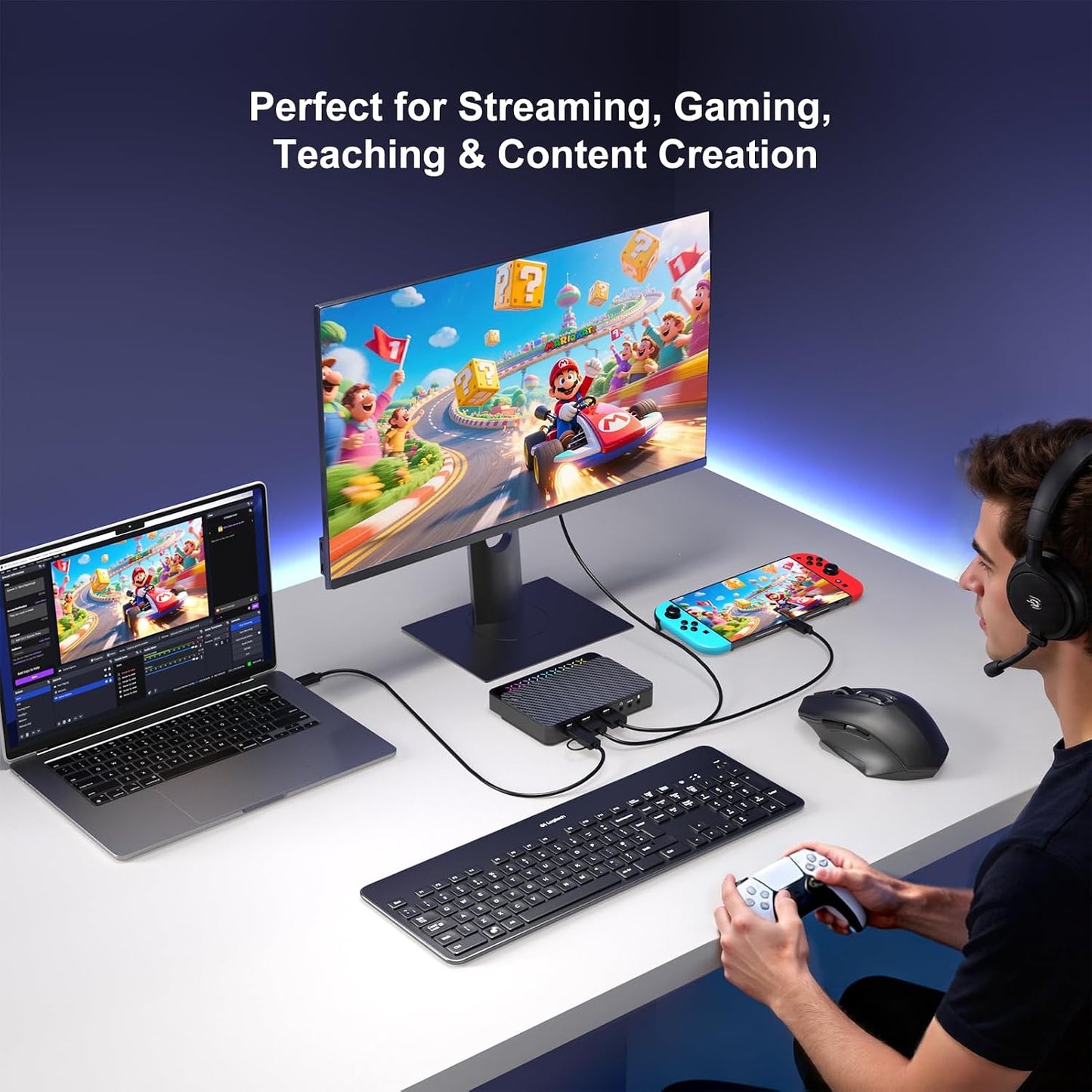 4K Capture Card for Streaming, USB 3.1 Video Capture Device for Streaming and Recording, Support HDR/VRR with Low Latency for PS5, Xbox, Nintendo Switch in OBS, Compatible with PC/Mac