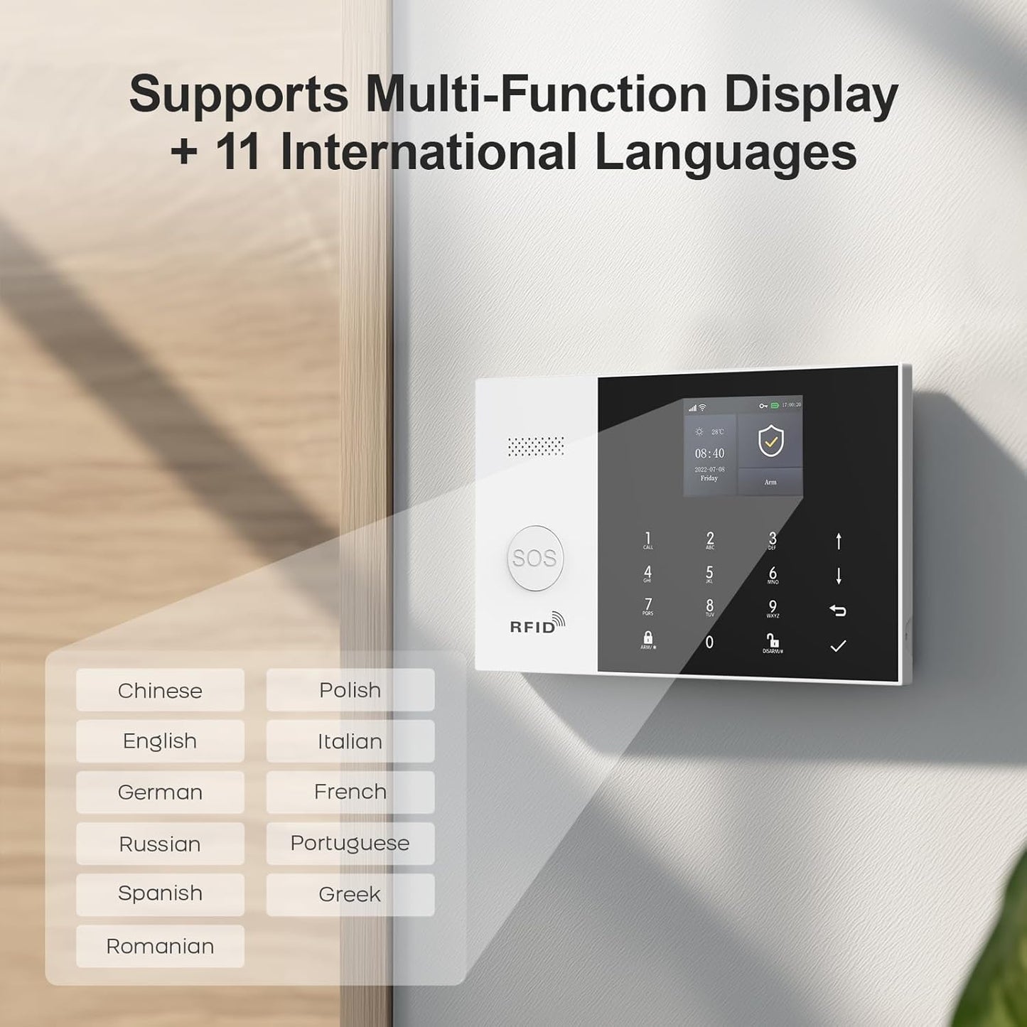 Home Security Systems,Door & Window Alarms for Home Kit,WiFi+GSM/4G Door/Window Alarm,Motion Sensors,SOS Button,Remote orSmart Life Tuya APP Control,for Apartment Kids Safety NO Monthly Fees,