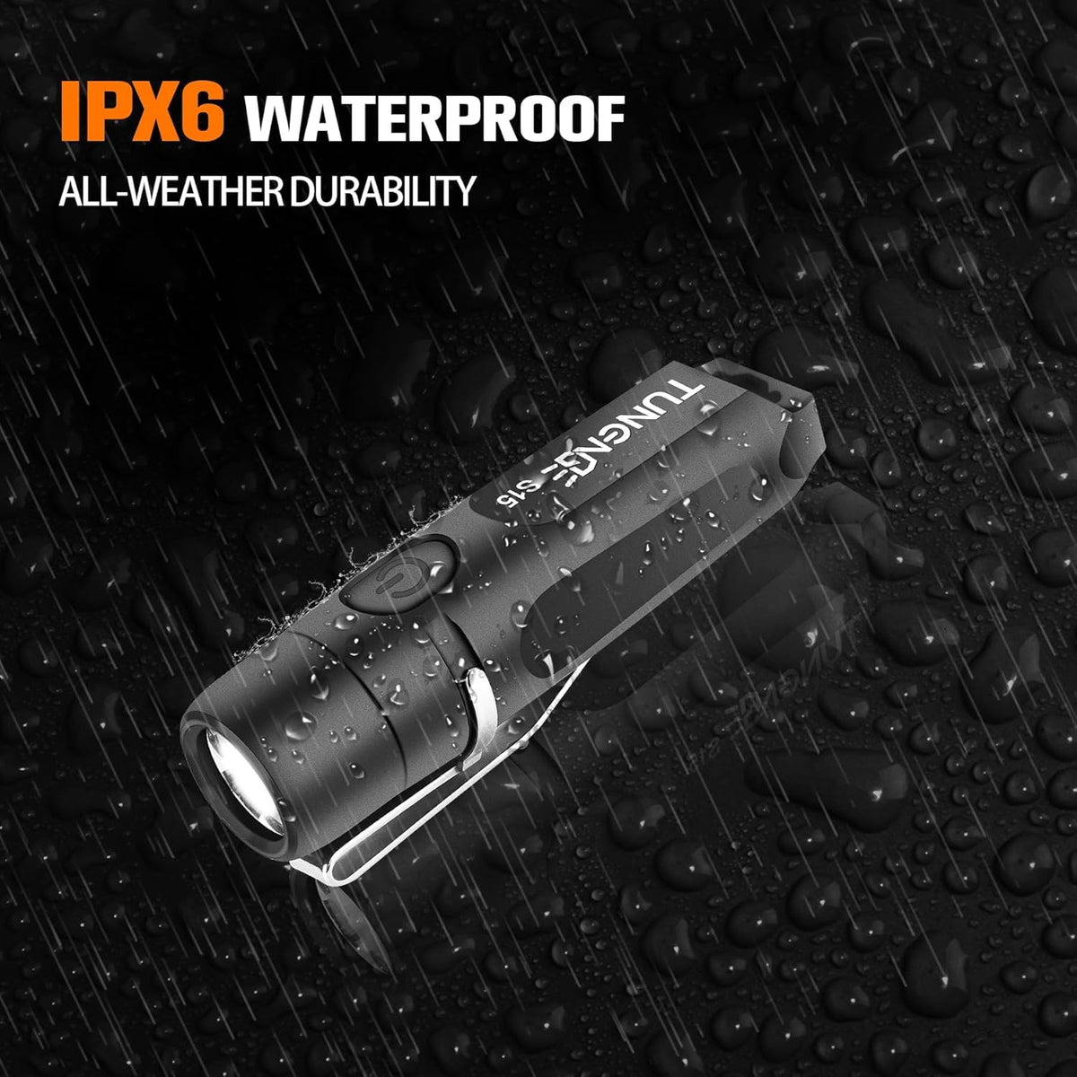 S15 Super Bright 650 Lm Mini Rechargeable EDC Keychain Flashlight | IP66 Waterproof, USB-C,Durable, Aluminum, Pocket Clip,Hands-Free, Compact, for Repair, Camping, Hiking, Outdoor