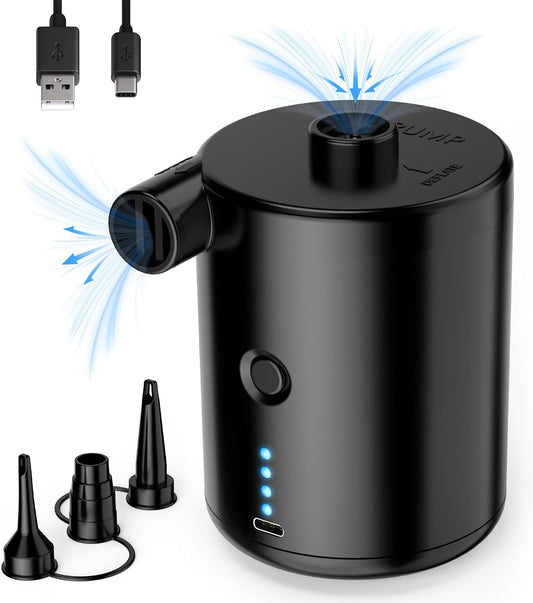 Air Pump for Air Mattress, Air Mattress Pump for Inflatables, Quick Fill Inflator Deflator Air Pump Perfect for Outdoor Camping Inflatable Boat Blow Up Pool Water Toy Car Air Bed