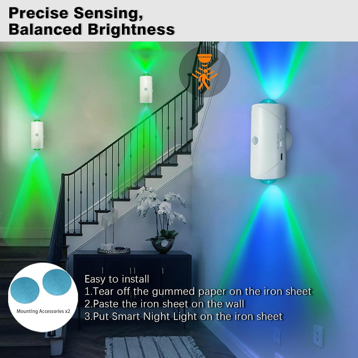 Rechargeable Motion Sensor Light, Magnetic Battery Operated Wall Sconces