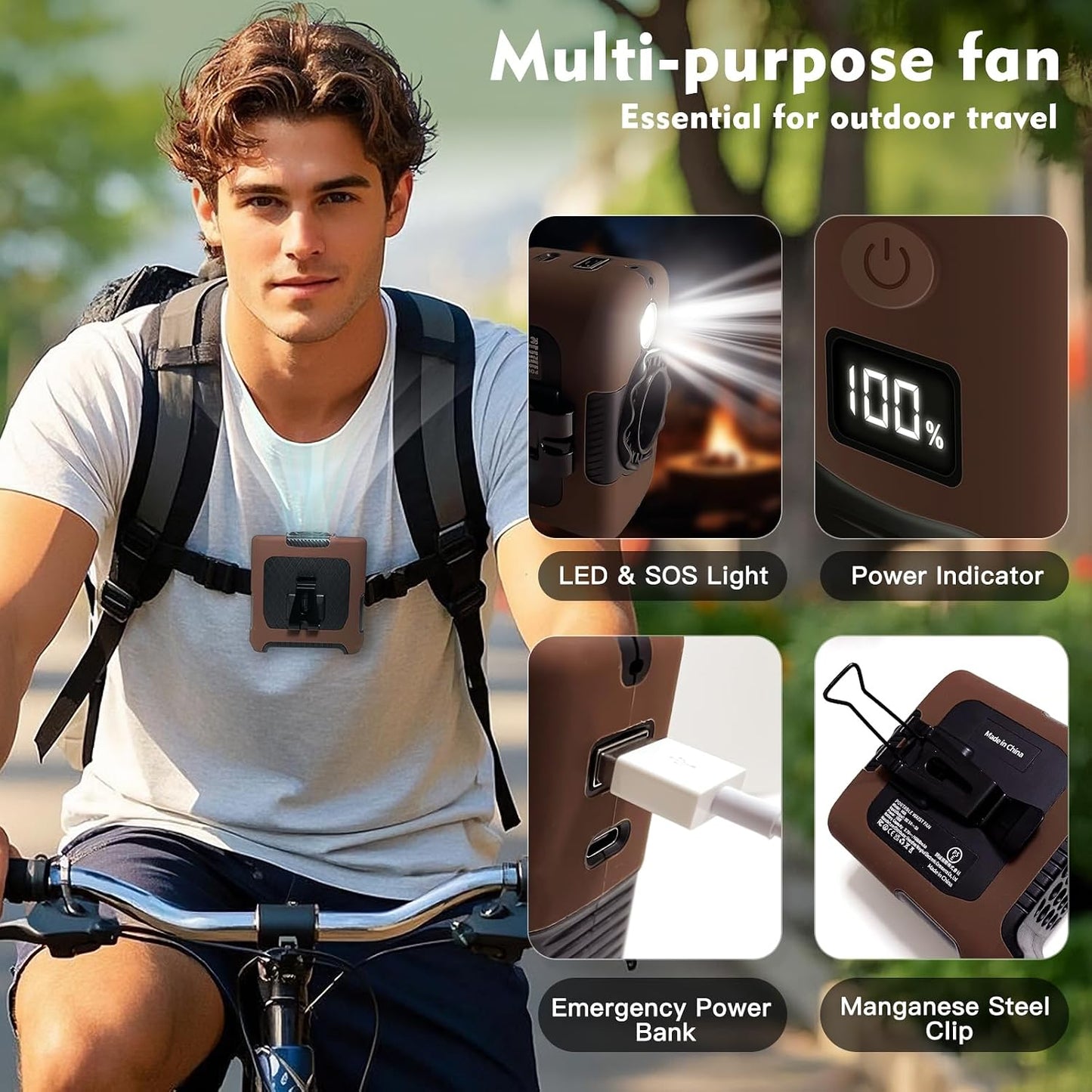 FANSYJKJ Portable Waist Fan Personal Fan | Cooling Body,Clip Belt Shirt Fans For Outdoor,5 Speed,Max 55H Runtime,Low Noise