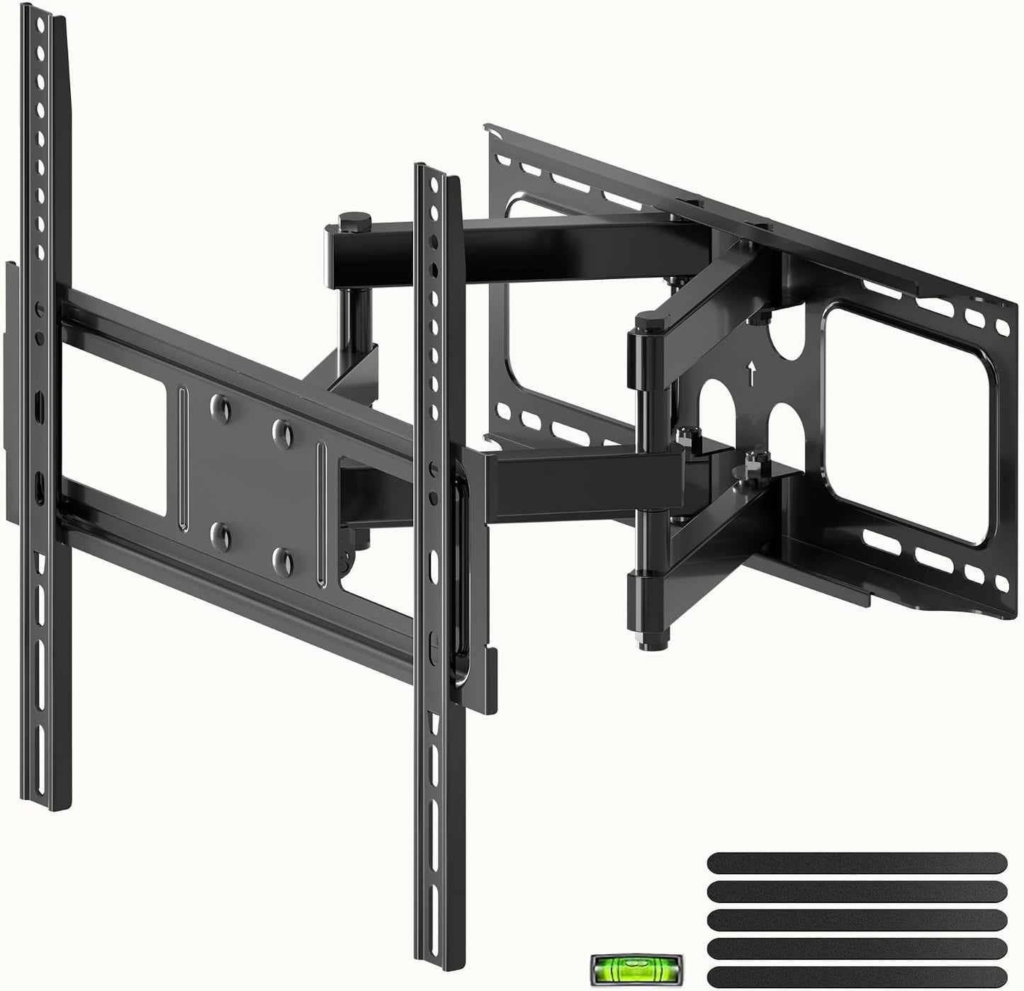XINLEI Full Motion TV Wall Mount for Most 26"-70" Flat/Curved TV, Swivel Tilt Bracket with Articulating Dual Arms, Support 100lbs, Max VESA 400x400mm, Fits 12”/16" Wood Stud (MA570)