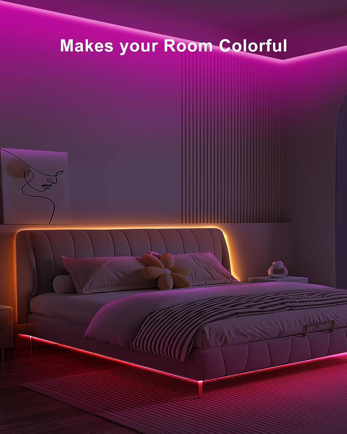Tatazone 4.92ft Bluetooth RGB COB Led Strip Lights with Remote, Dimmable Smart App Led COB Light Strip, Color Changing Music Sync, Indoor RGB Led Lights for Bedroom, Home Decor, Party
