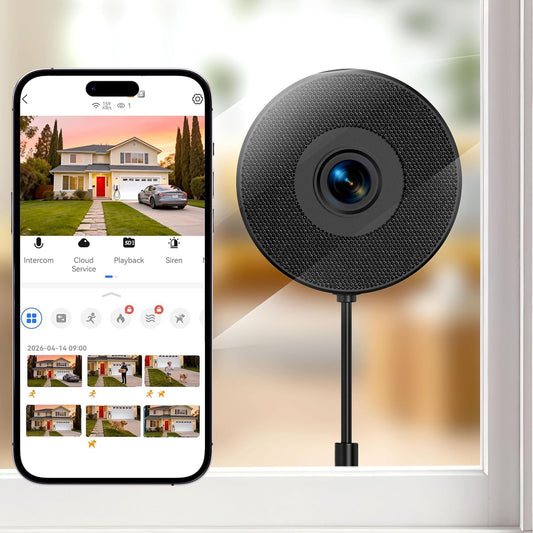 2K 3MP Window Camera, 5GHz & 2.4GHz WiFi Dome Cameras for Home Security for Indoor & Outdoor Monitoring, with Full Color Starlight Night Vision, Motion/Human Detection, Easy Install, 24/7 Recording