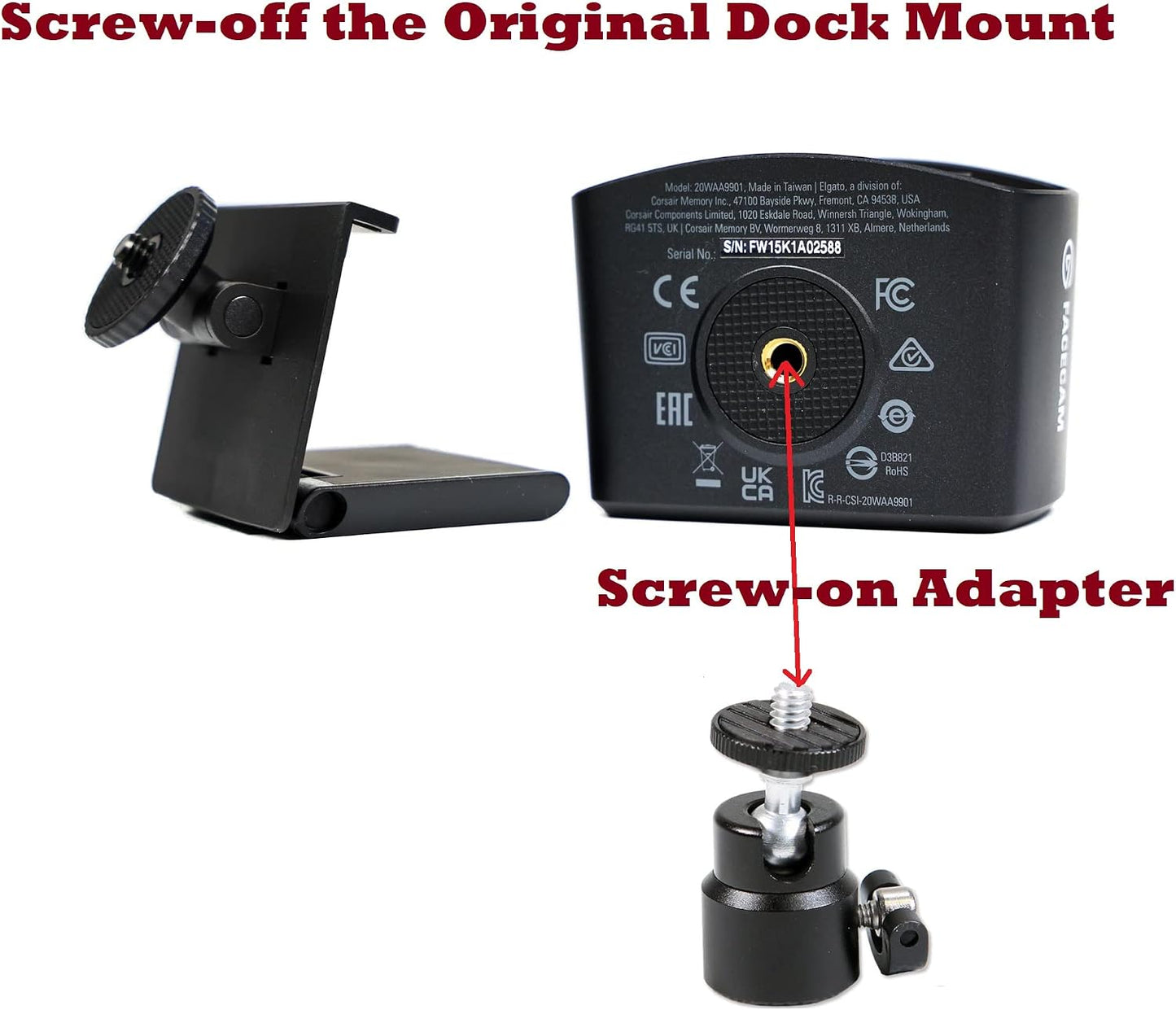 Webcam Stand Compatible with Elgato Facecam 4K,Facecam pro,Facecam MK.2,Facecam neo Webcams