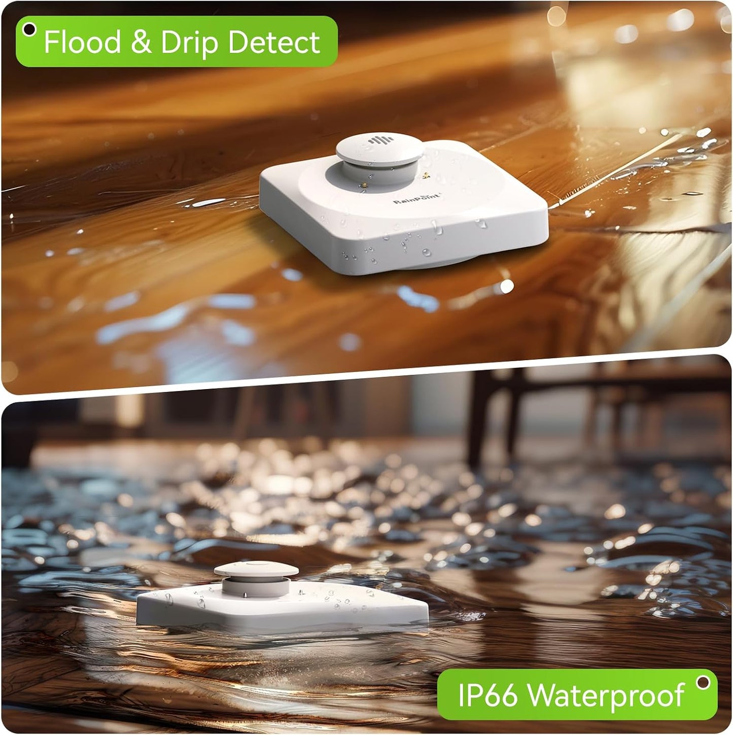 RAINPOINT Floating Remote WiFi Water Leak Detector for Home Basement 3 Pack with Hub,Wireless Siren Alarm Leakage Sensor Email & APP Push Notification Kitchen Sink,Bathroom,Laundry,Warehouse
