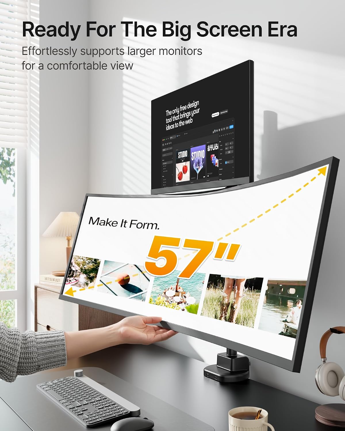 monTEK Heavy-Duty Stacked Dual Monitor Stand for 24-57" Screens