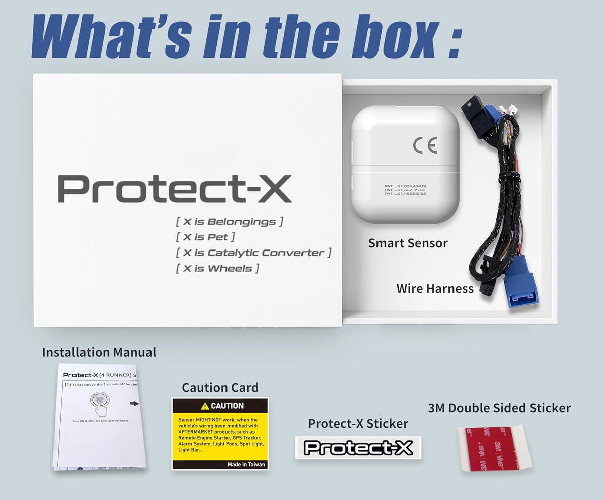 Protect-X Smart Sensor System for Camry 2026 2025 2024, Wheel Anti-Theft | Plug & Play, Catalytic Converter Anti-Theft, Window Breakage Alert, Window Control by Factory Keyfob, Valet Mode