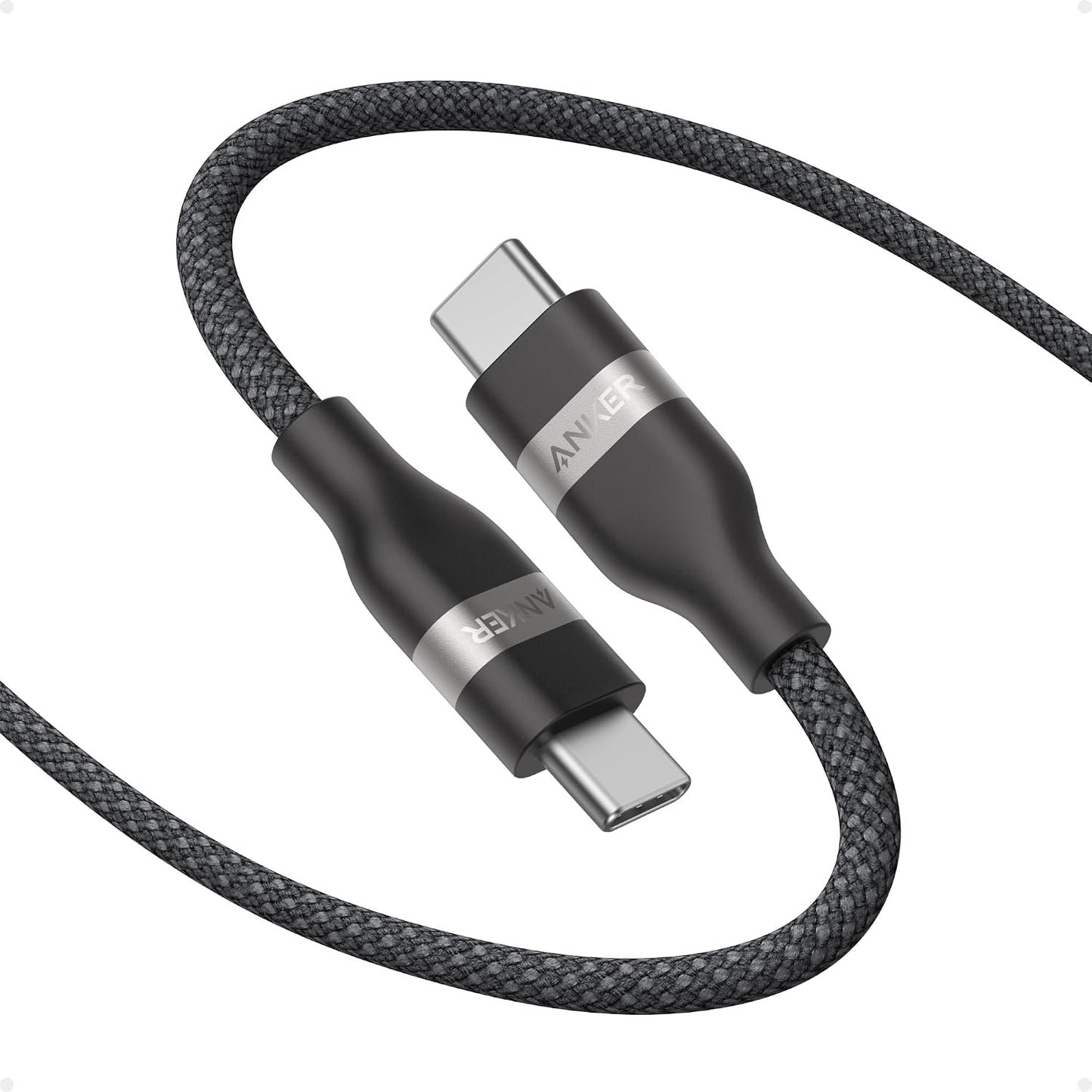 Anker Nano USB C to USB C Cable, 240W Fast Charging Cable (10 ft, Black) | Flexible Multi-Color Braided Charger for iPhone 17 Series, MacBook Pro, and More