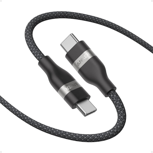 Anker Nano USB C to USB C Cable, 240W Fast Charging Cable (10 ft, Black) | Flexible Multi-Color Braided Charger for iPhone 17 Series, MacBook Pro, and More
