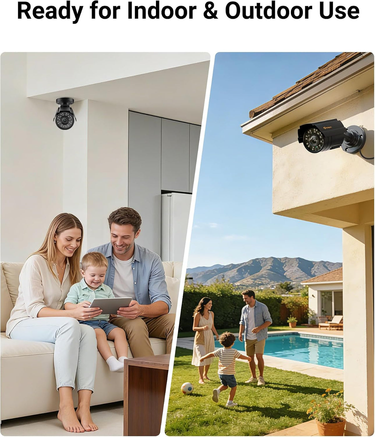 Anlapus 2-Pack 1080P Security Cameras for 2MP, 5MP, 4K DVR Home Surveillance System, IP66 Weatherproof HD-TVI CCTV Bullet Camera for Indoor Outdoor, 80ft Night Vision