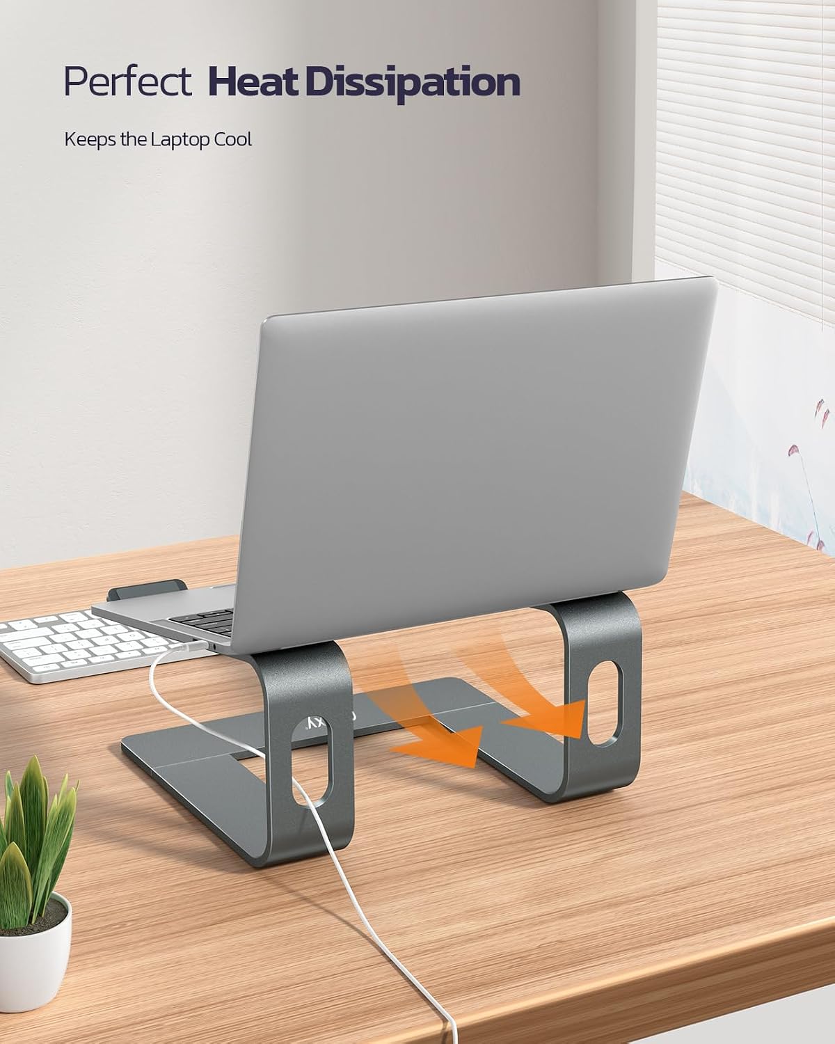 Nulaxy Full Aluminum Laptop Stand, Stable Support to 22 lbs, Open Cooling
