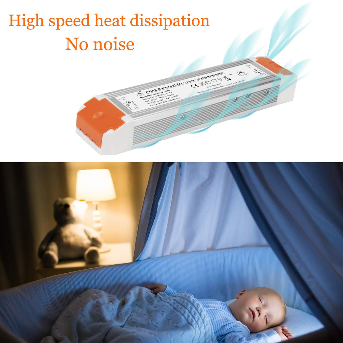 LEDMO LED Dimmable Driver 120W 12V DC Quiet Operation Universal Regulated