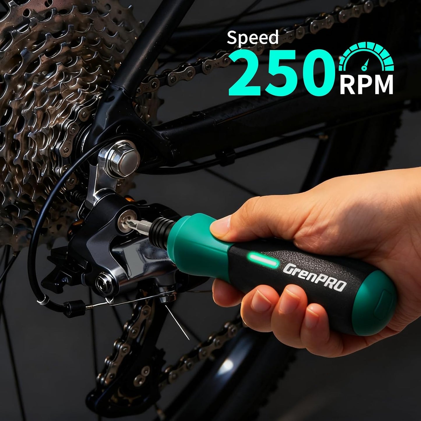 GRENPRO 4V Cordless Electric Screwdriver Set, 51 Magnetic Bits, LED Light | Built-In Non-Removable Battery with USB Charging, Forward/Reverse Control and Carrying Case for Home Repairs and DIY Tasks