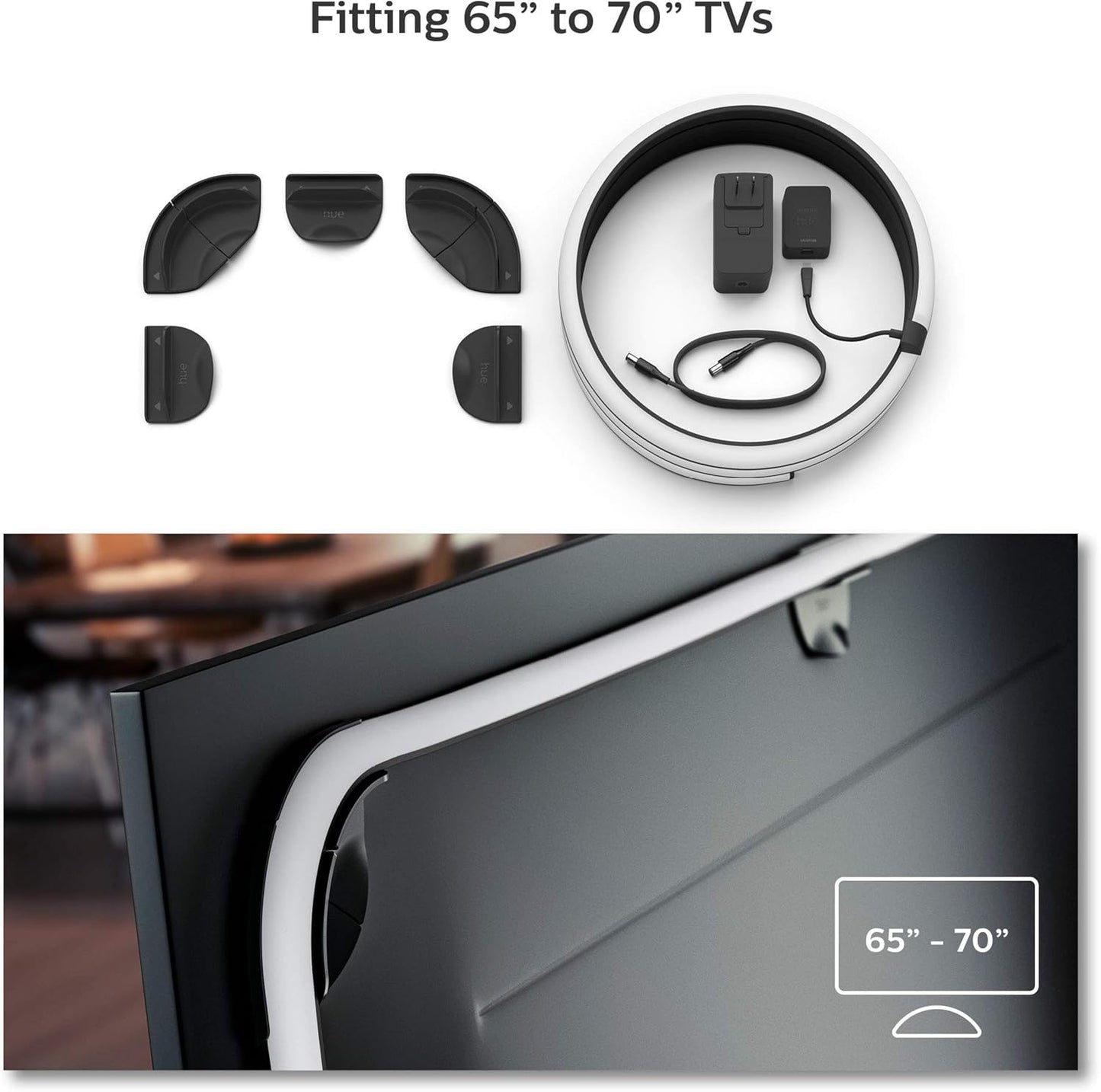 Philips Hue Play Gradient 65" Smart TV Light Strip, Flowing Color-Changing LED Strip Lights, Multicolor TV Backlight Sync with Music and Gaming, Requires Bridge & Sync Box, Control with App and Voice